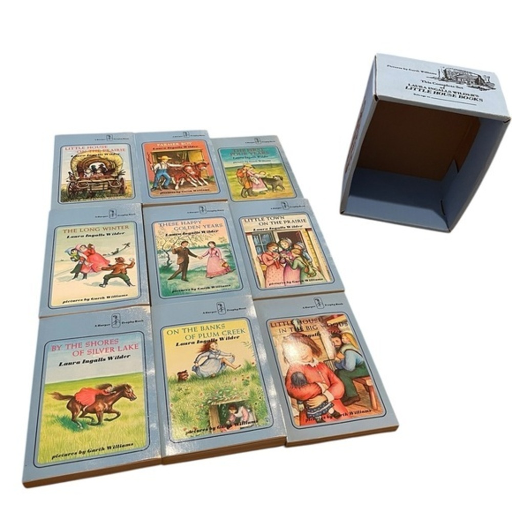 Little House on the Prairie Blue Book Boxed Set Laura Ingalls Wilder Set of 9